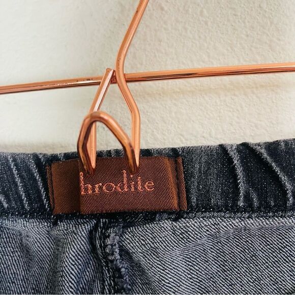 EUC ANGL Aphrodite Black Lace Trim Denim Shorts Small - Picture 4 of 5